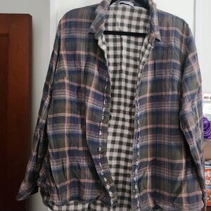 Lee Men's Casual Plaid Shirt - Blue and Pink